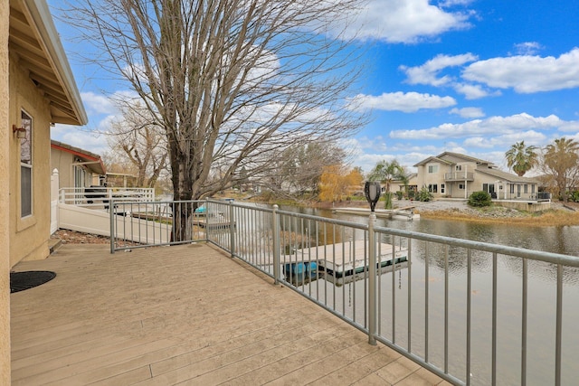 exterior space with a water view