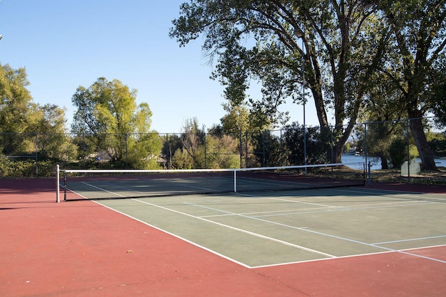 view of tennis court with basketball court