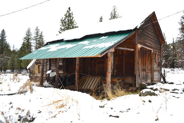 view of snow covered structure