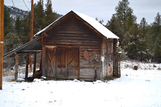 view of snow covered structure