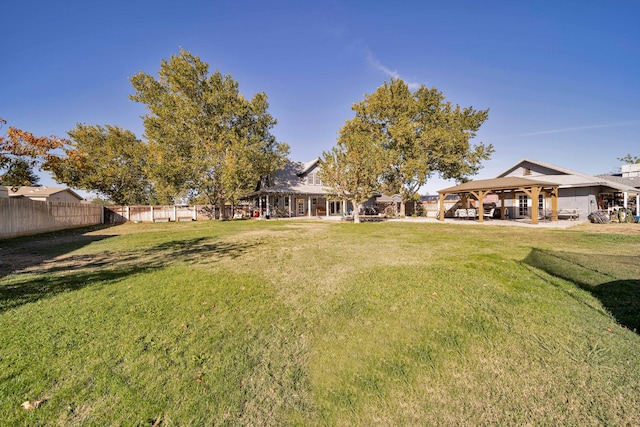 view of yard with a gazebo