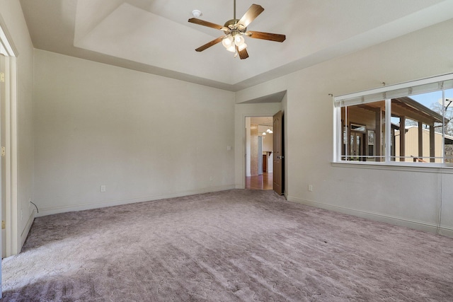 7899 Elmers Way, Shingletown, CA 96088 - spare room with carpet, ceiling fan, baseboards, and a raised ceiling