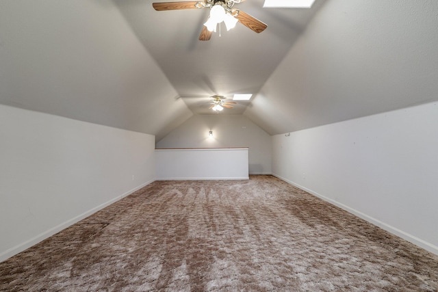 7899 Elmers Way, Shingletown, CA 96088 - bonus room with ceiling fan, carpet floors, vaulted ceiling, and baseboards