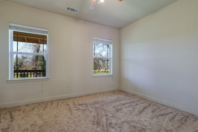 7899 Elmers Way, Shingletown, CA 96088 - unfurnished room with baseboards, carpet floors, and ceiling fan