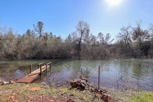 7899 Elmers Way, Shingletown, CA 96088 - dock area featuring a water view and a forest view