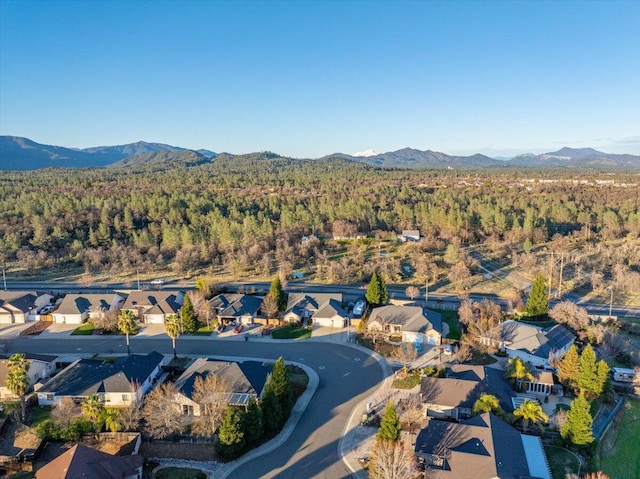 bird's eye view with a mountain view