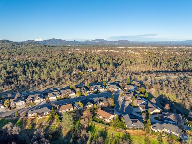 drone / aerial view with a mountain view