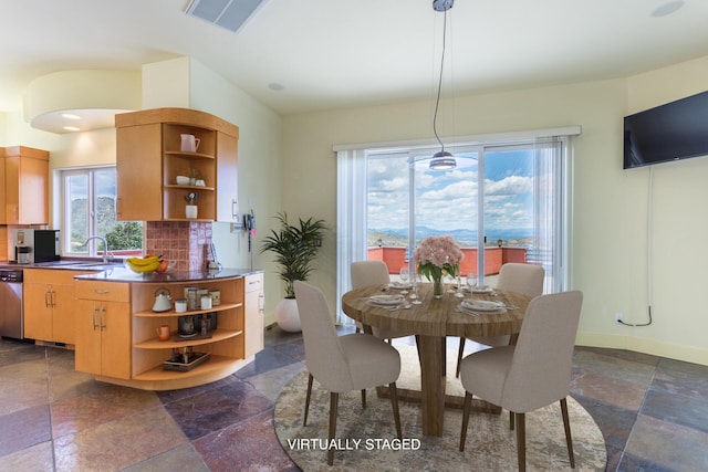 dining room with sink