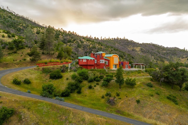 exterior space with a mountain view