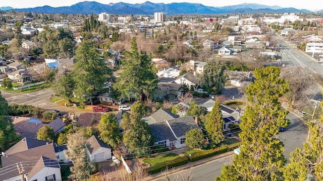 aerial view with a mountain view