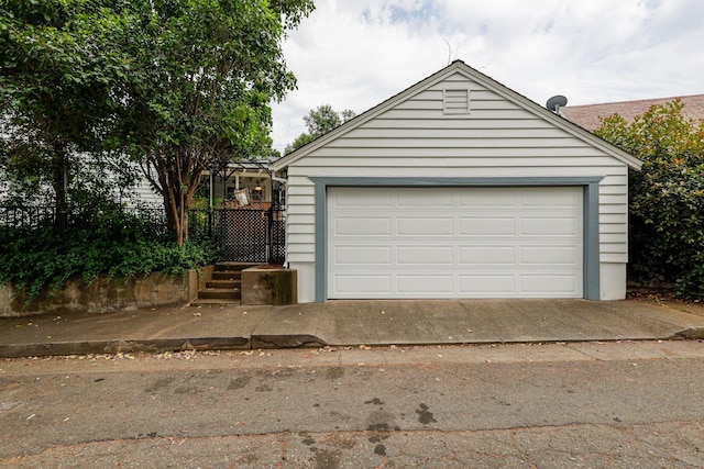 view of garage