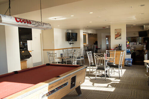 game room with carpet and billiards