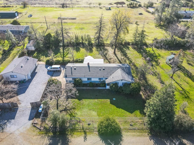 bird's eye view with a rural view