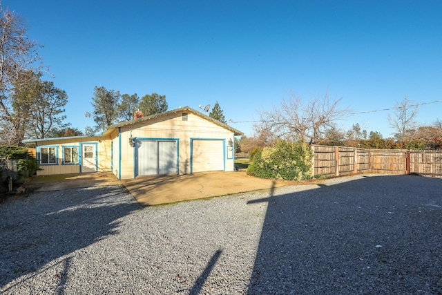 exterior space featuring a garage