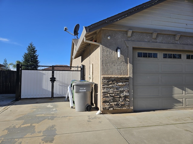 view of home's exterior with a garage