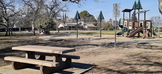 view of community with a playground