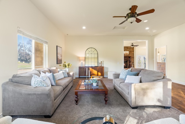 living room featuring wood-type flooring