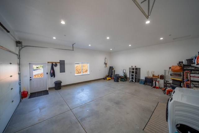 garage featuring electric panel