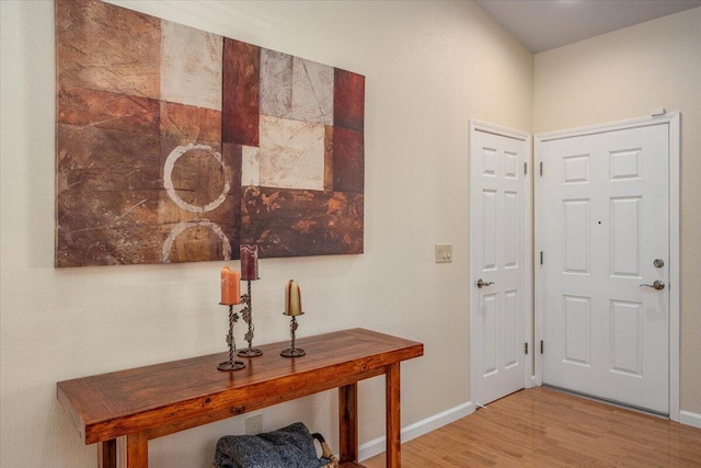 entryway with light wood-type flooring