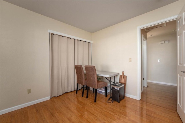 office space featuring light hardwood / wood-style floors