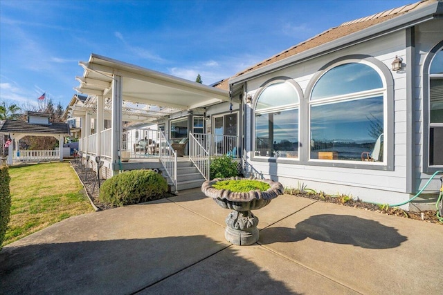 exterior space with a patio area and a porch