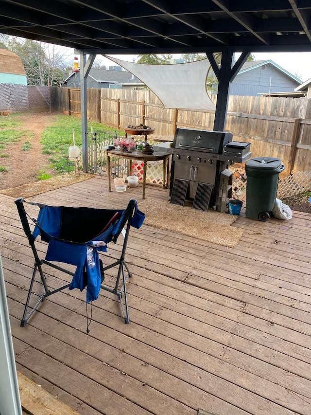 deck with grilling area