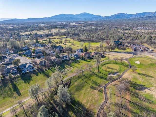 birds eye view of property featuring a mountain view