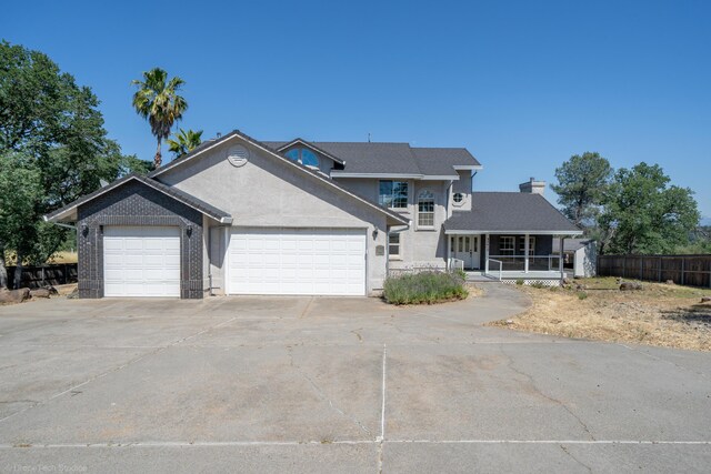 front of property featuring a garage