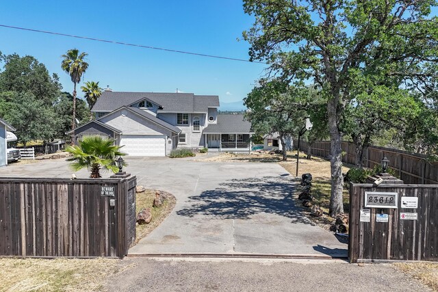 view of front of home with a garage