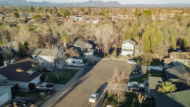 aerial view with a mountain view