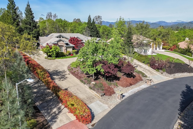 bird's eye view featuring a mountain view