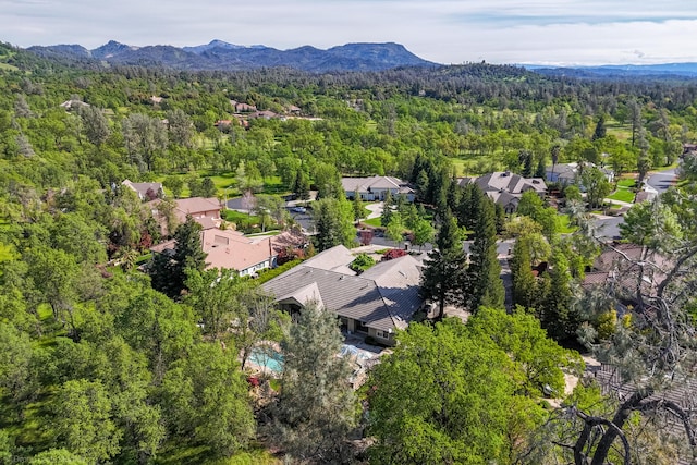 bird's eye view featuring a mountain view