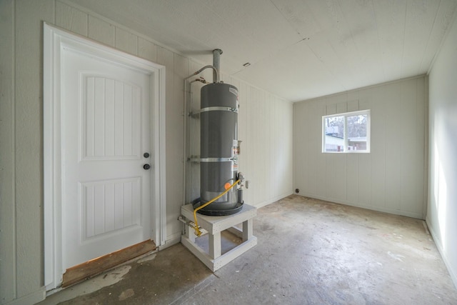 interior space featuring water heater