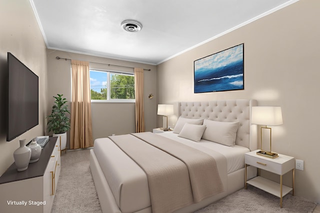 2048 Wilder Dr, Redding, CA 96001 - bedroom featuring ornamental molding and light carpet