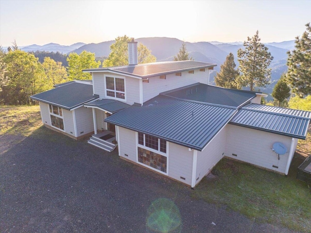 exterior space with a mountain view