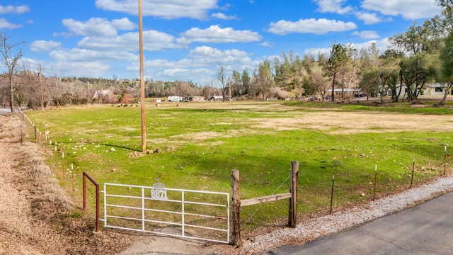 view of yard featuring a rural view