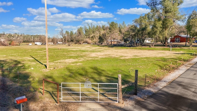 exterior space with a rural view