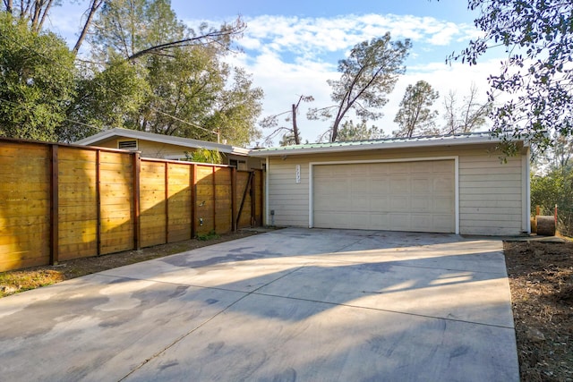 view of garage