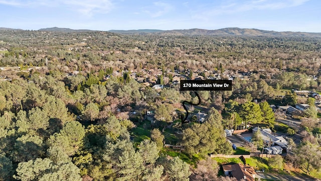 aerial view featuring a mountain view