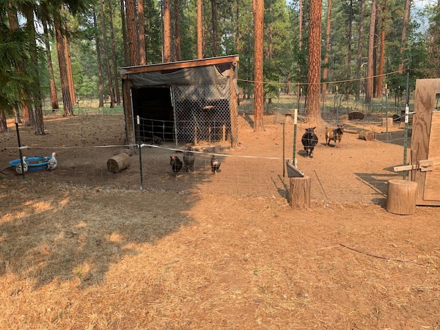 view of yard with an outbuilding