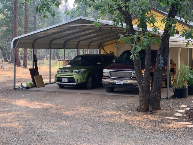 view of car parking with a carport