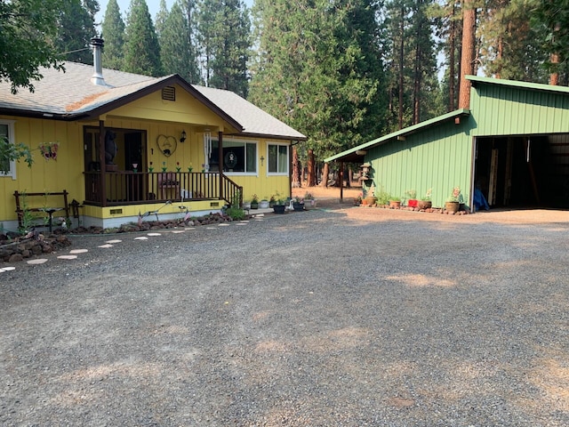 exterior space with covered porch