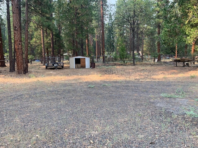 view of yard featuring an outdoor structure