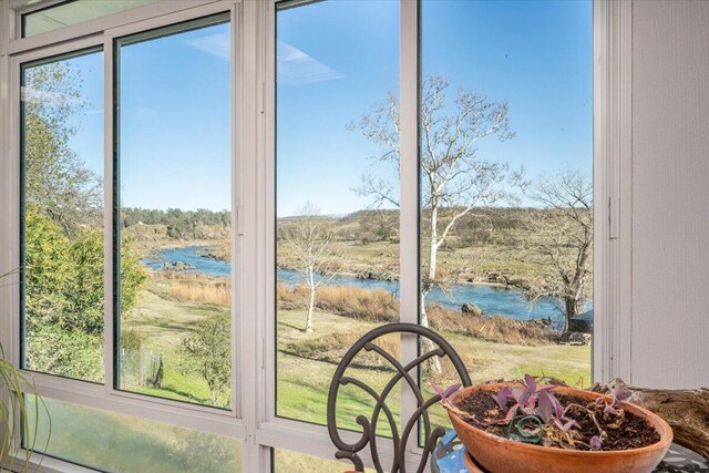 doorway with a water view