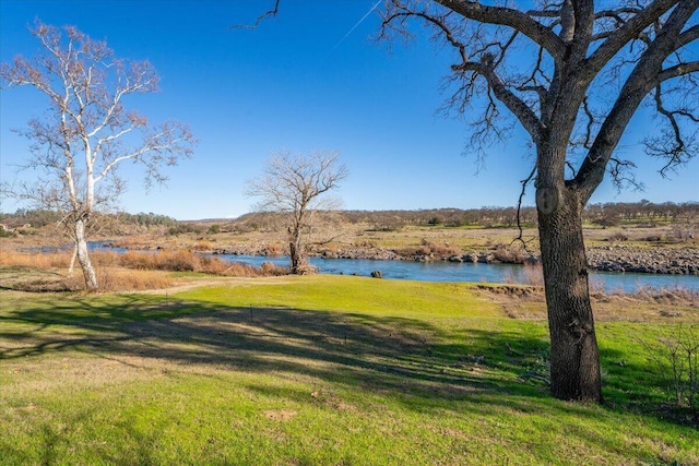 view of yard featuring a water view