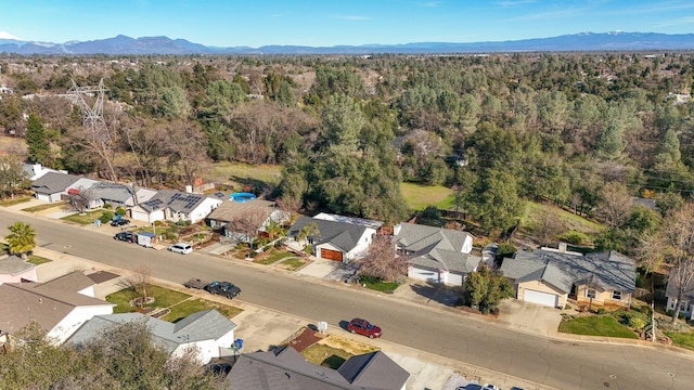 aerial view featuring a mountain view