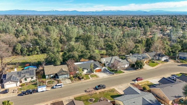 aerial view featuring a mountain view