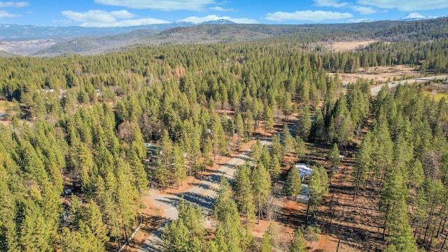 aerial view with a mountain view