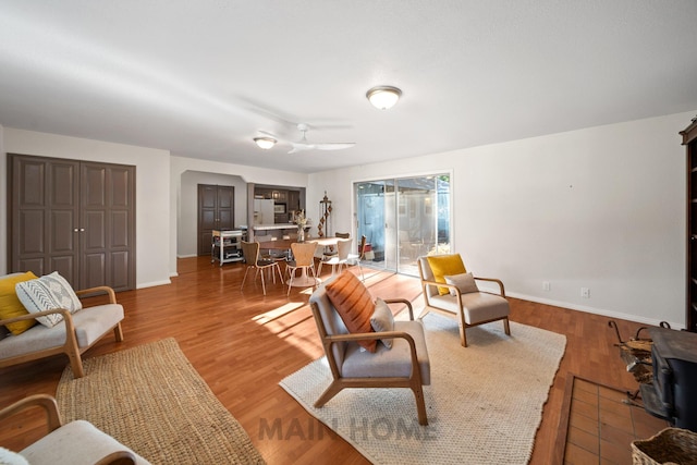 living room featuring hardwood / wood-style flooring