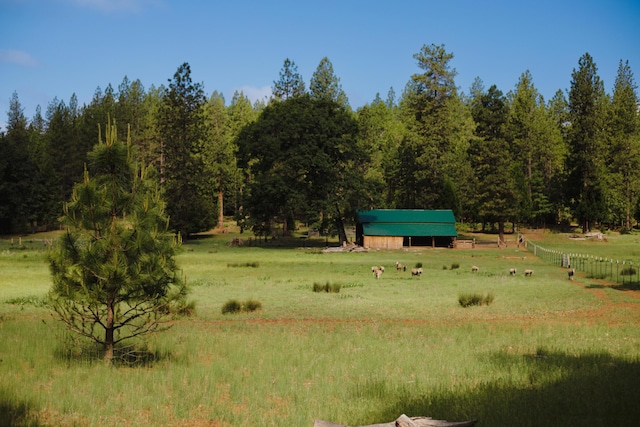 exterior space featuring a rural view